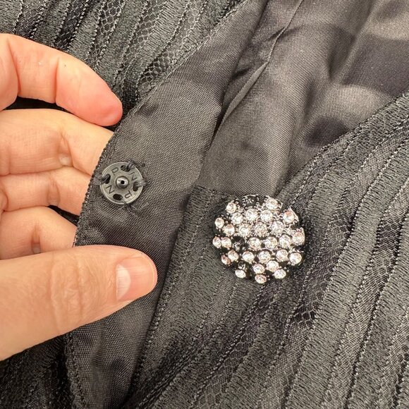 Vintage Black Lace Blazer Skirt Suit Set Size 4 Karen Lawrence by Matthew 1980s - Picture 5 of 10